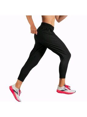 Women's Brooks Shakeout Running Pants Black Elastic Waist Workout Gym Sporty M
